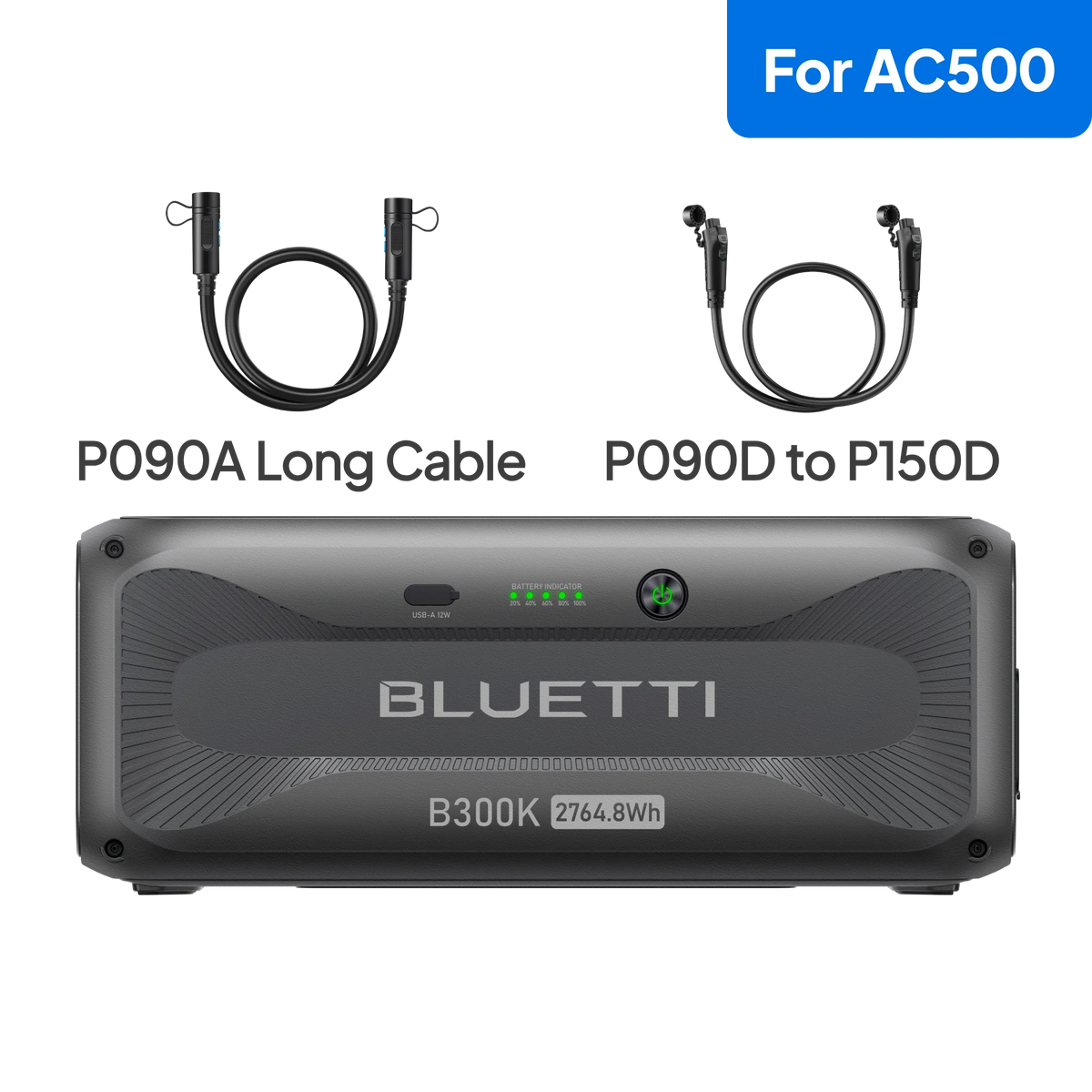 BLUETTI B300K expansion battery for AC500 front view