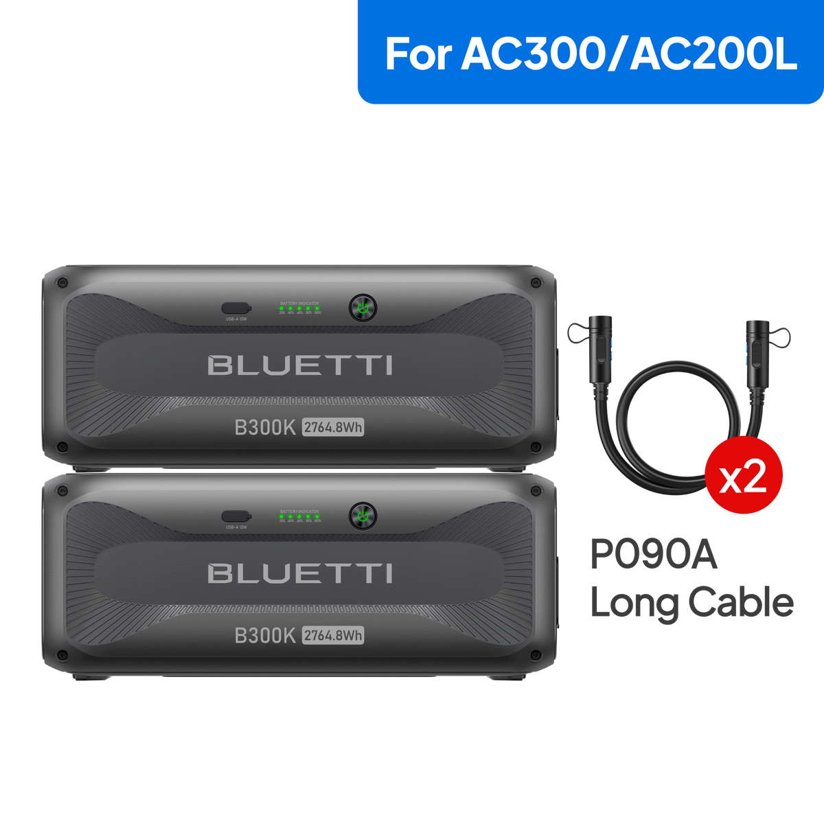 BLUETTI two B300K expansion batteries for AC200L and AC300
