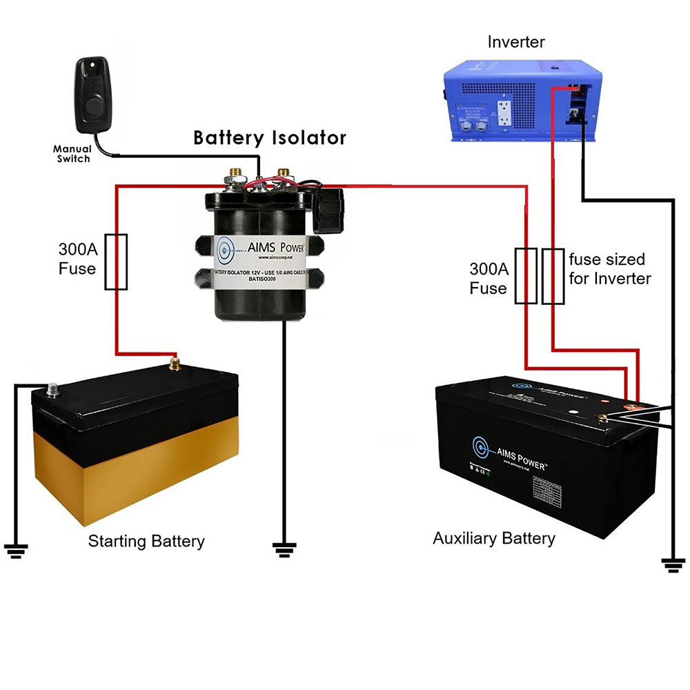 AIMS Power 300A Smart Dual Sensing Battery Isolator - view 3