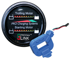 DualPRO BFGDUALLITH Dual Marine Round Lithium Battery Gauge with 2 Current Transducers, 36V&12V or 24V&12V