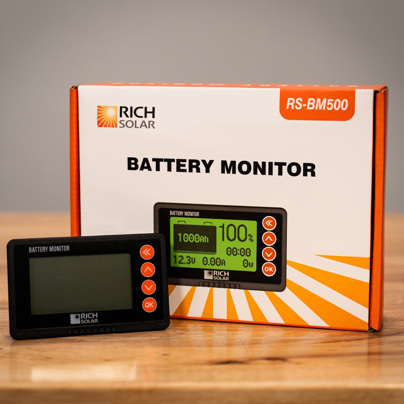 Rich Solar 500 Amp Battery Monitor with Shunt 8~120V 500A Battery Monitor with Shunt