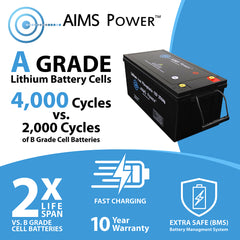AIMS Power 12V 135Ah LiFePO4 Battery, RV-C, Bluetooth, Heated - view 8