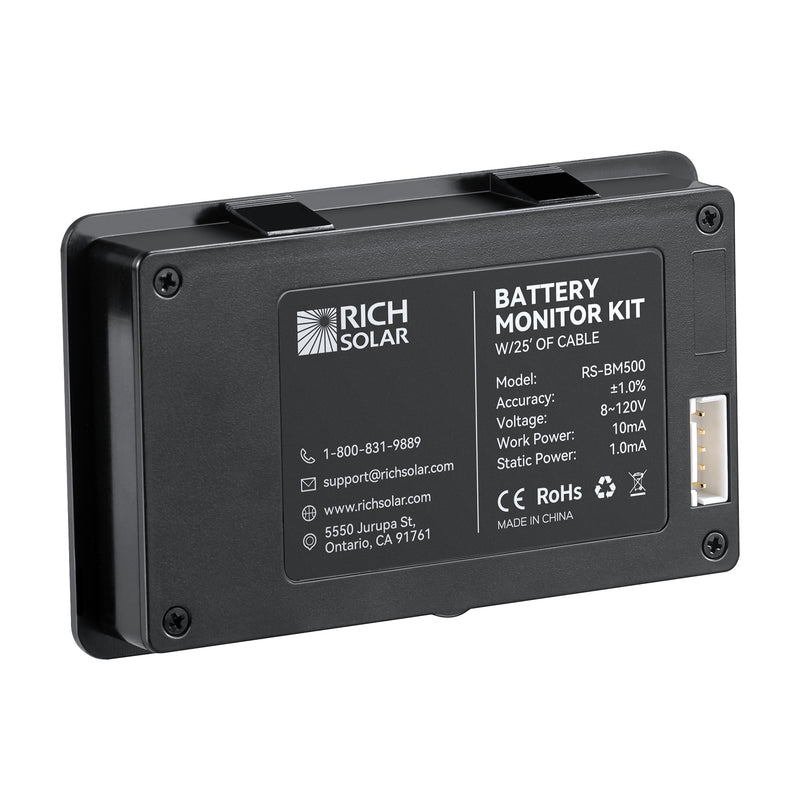 Rich Solar 500 Amp Battery Monitor with Shunt 8~120V 500A Battery Monitor with Shunt
