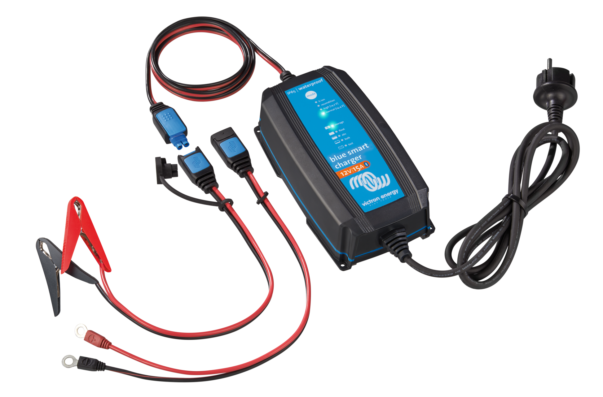 Victron Energy - Blue Smart IP65 Charger + DC connector - 120V | 1 output, natural convection cooling. With NEMA 1-15P plug
