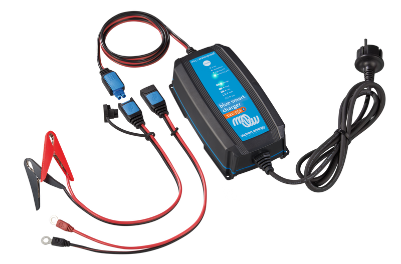 Victron Energy - Blue Smart IP65 Charger + DC connector - 120V | 1 output, natural convection cooling. With NEMA 1-15P plug