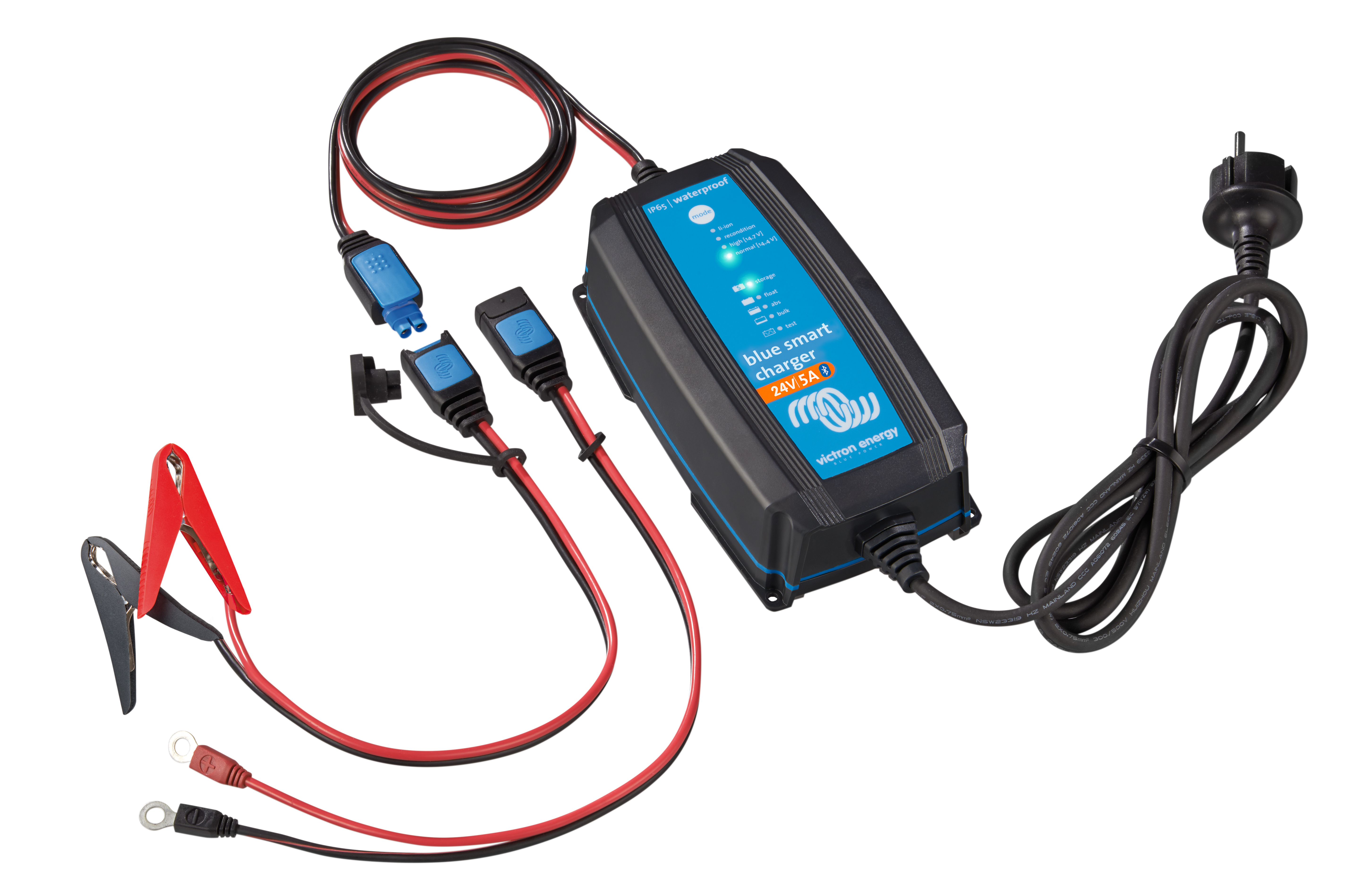 Victron Energy - Blue Smart IP65 Charger + DC connector - 120V | 1 output, natural convection cooling. With NEMA 1-15P plug