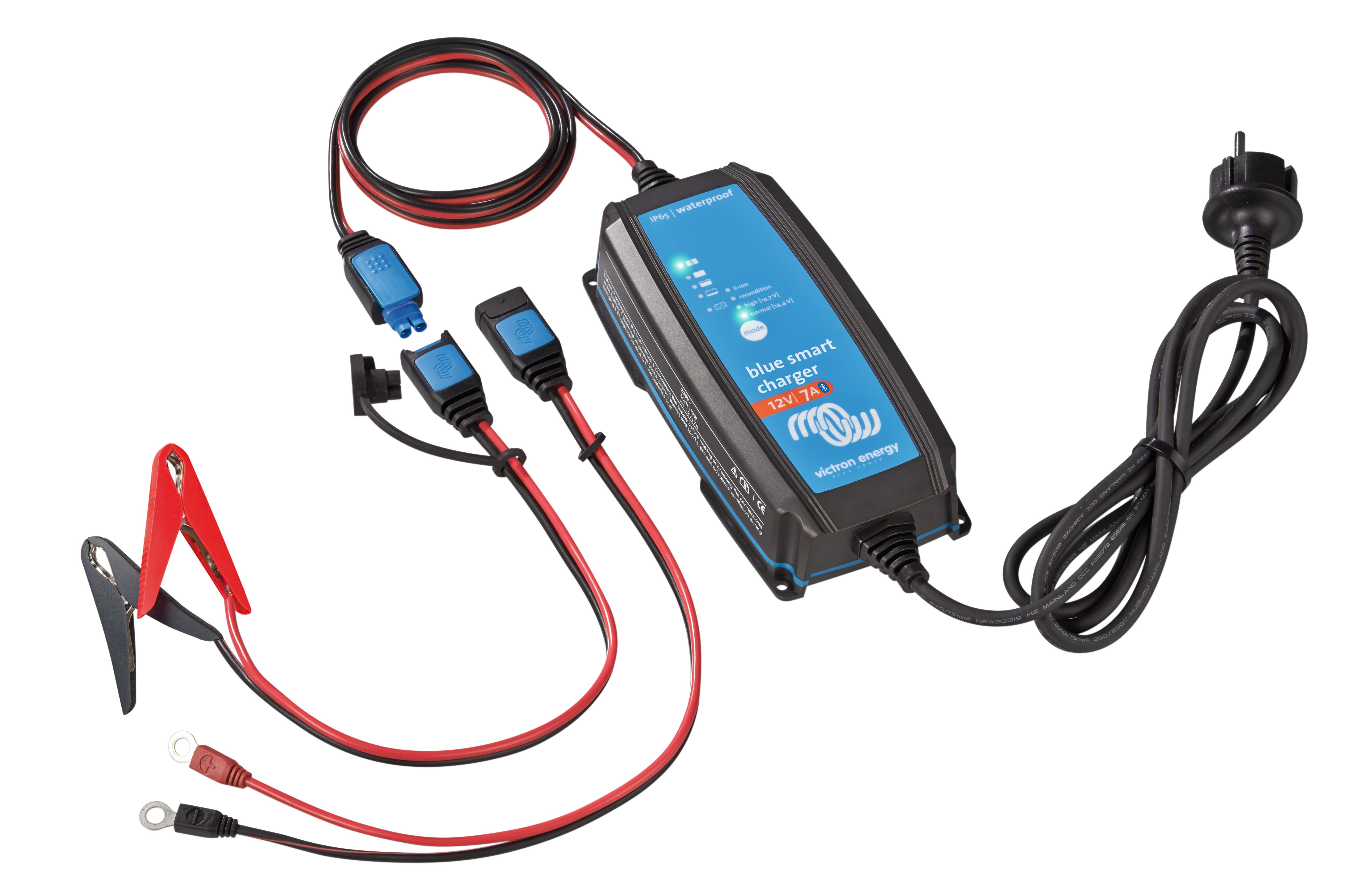 Victron Energy - Blue Smart IP65 Charger + DC connector - 120V | 1 output, natural convection cooling. With NEMA 1-15P plug