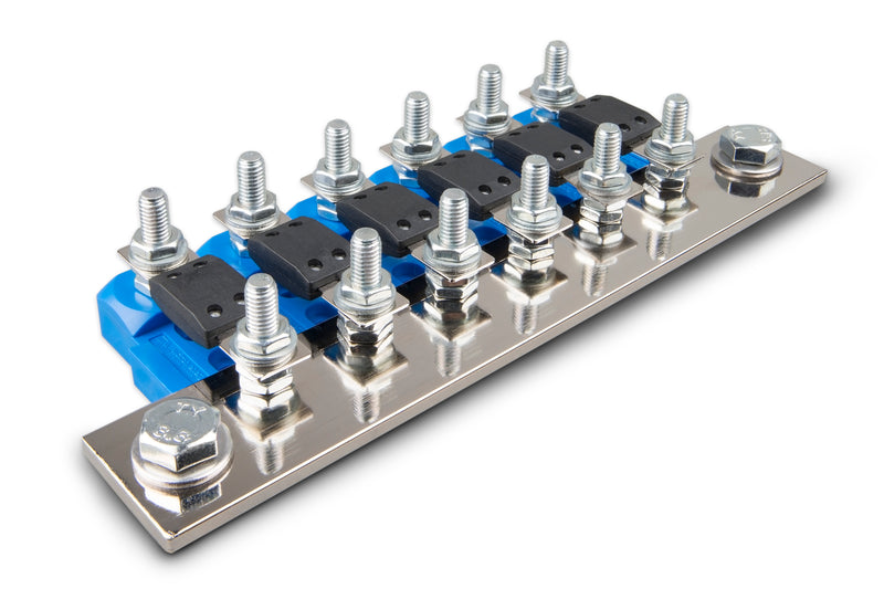 Modular fuse holder for Mega-fuse | Busbar to connect 5 CIP100200100 (500 A)| Busbar to connect 6 CIP100200100 (1500 A)