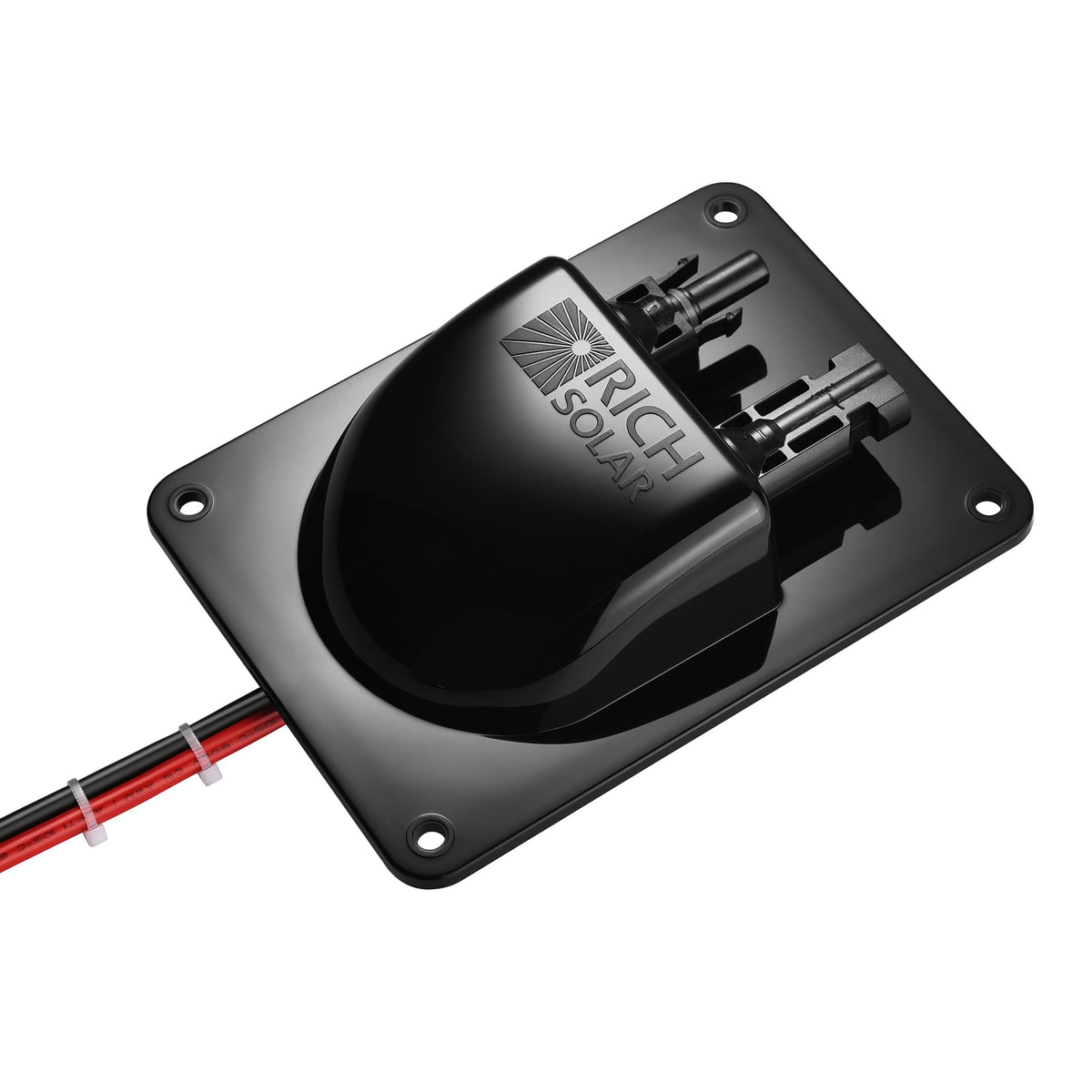 Rich Solar Cable Entry Plate Polypropylene Housing with UL 8AWG 600V Wires for Solar Panels on RVs, Boats, Cabins