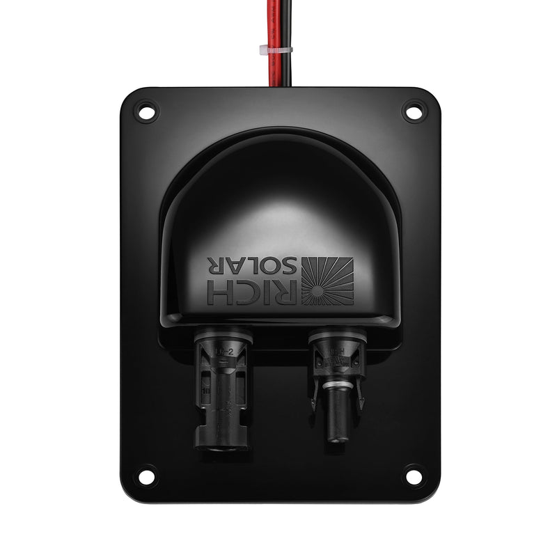 Rich Solar Cable Entry Plate IP68 Waterproof Polypropylene Housing with UL Certified 1FT 10AWG Wires and Solar Connectors