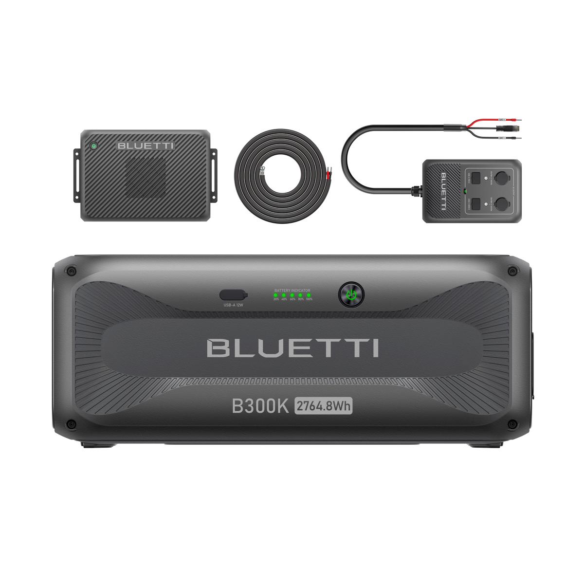 BLUETTI B300K battery with Charger 2 and DC Hub