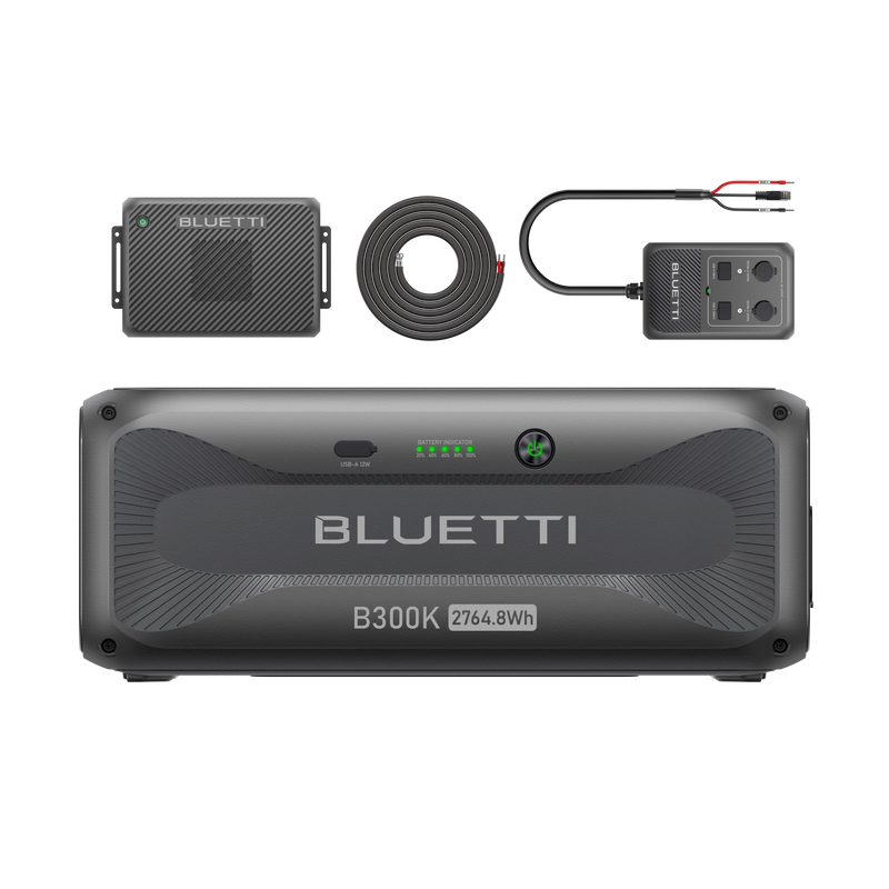BLUETTI B300K battery with Charger 2 and DC Hub