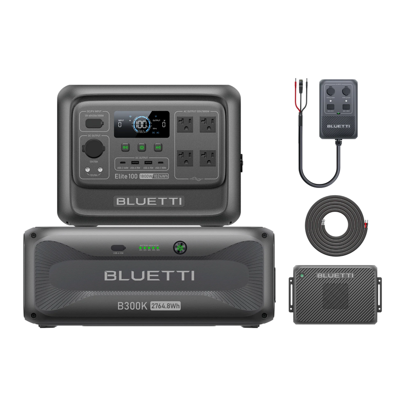 BLUETTI Elite 100 V2 with B300K Charger 2 and DC Hub