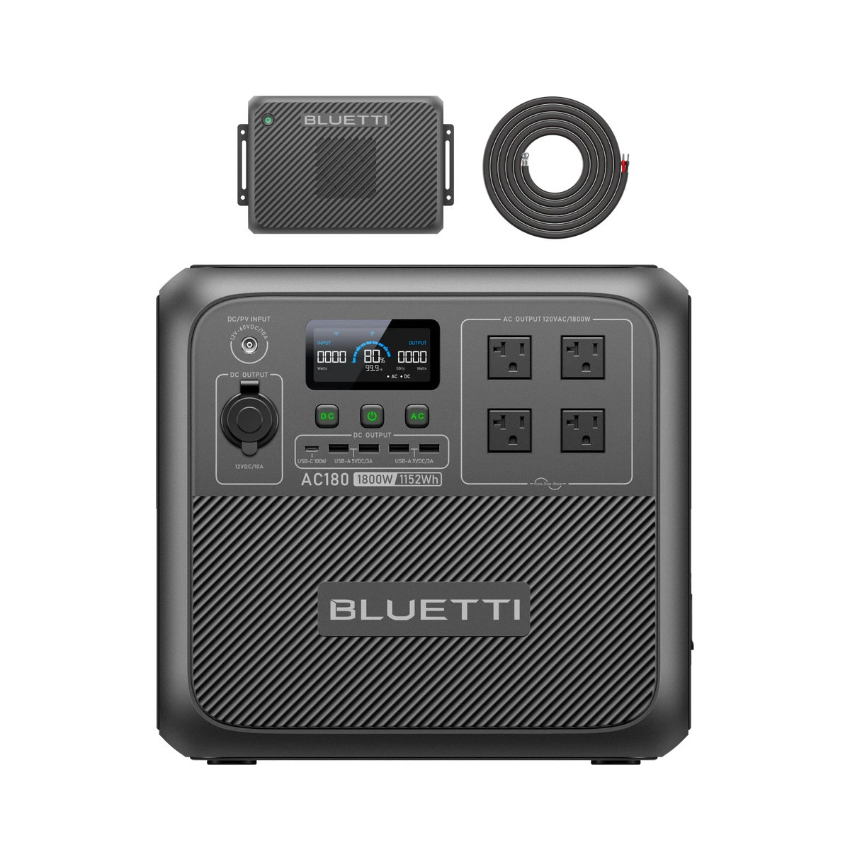 BLUETTI AC180 portable power station front view