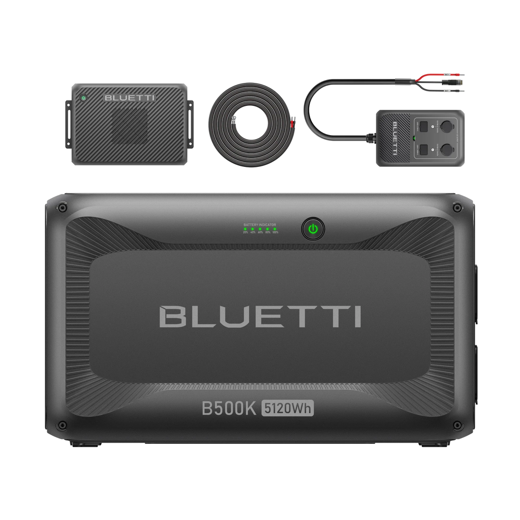 BLUETTI B500K expansion battery with Charger 2 and DC Hub