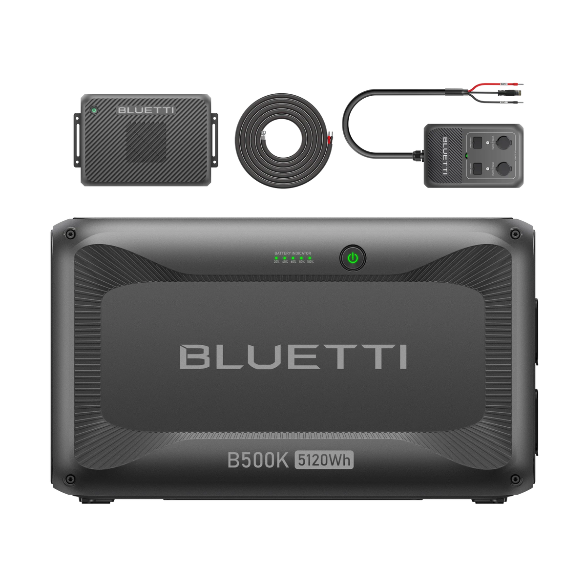 BLUETTI B500K expansion battery with Charger 2 and DC Hub