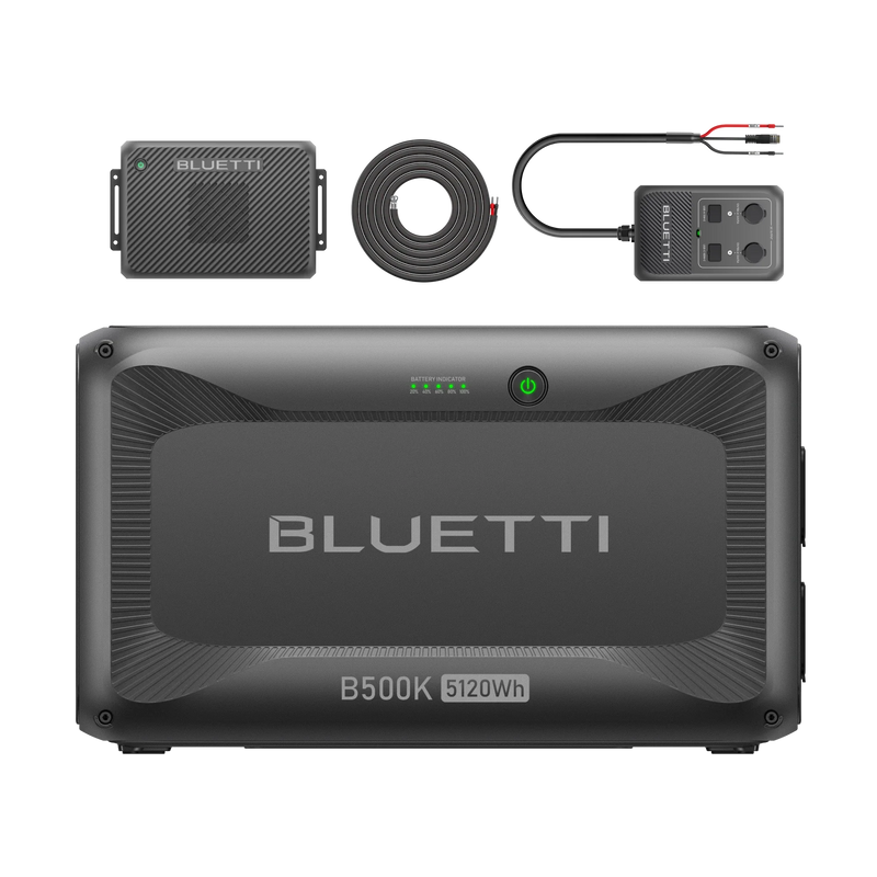 BLUETTI B500K expansion battery with Charger 2 and DC Hub