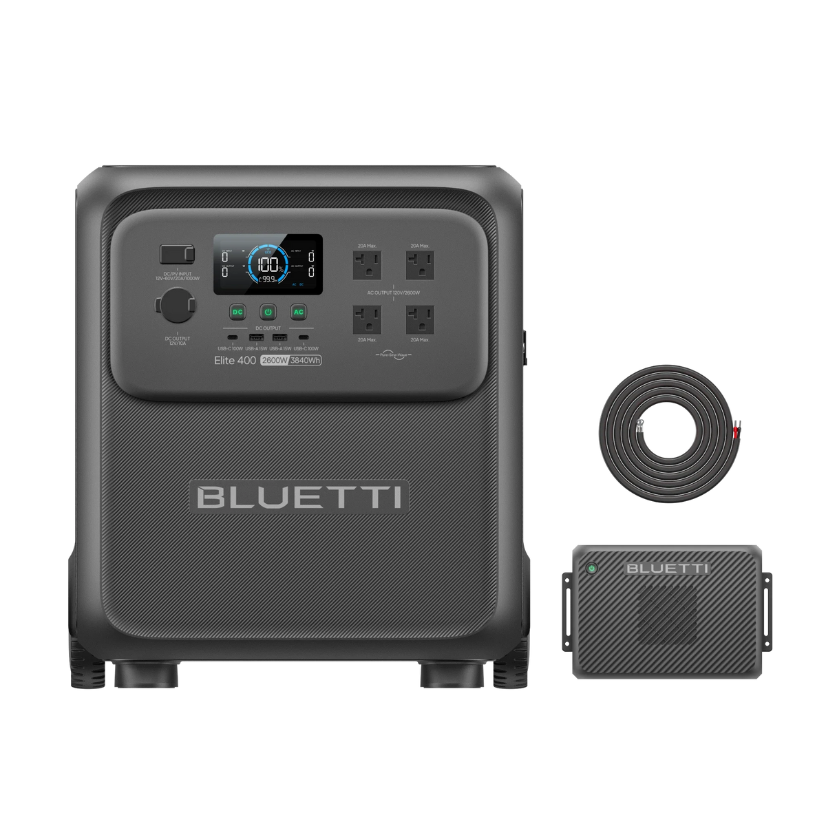 BLUETTI Elite 400 power station with Charger 2 alternator charger
