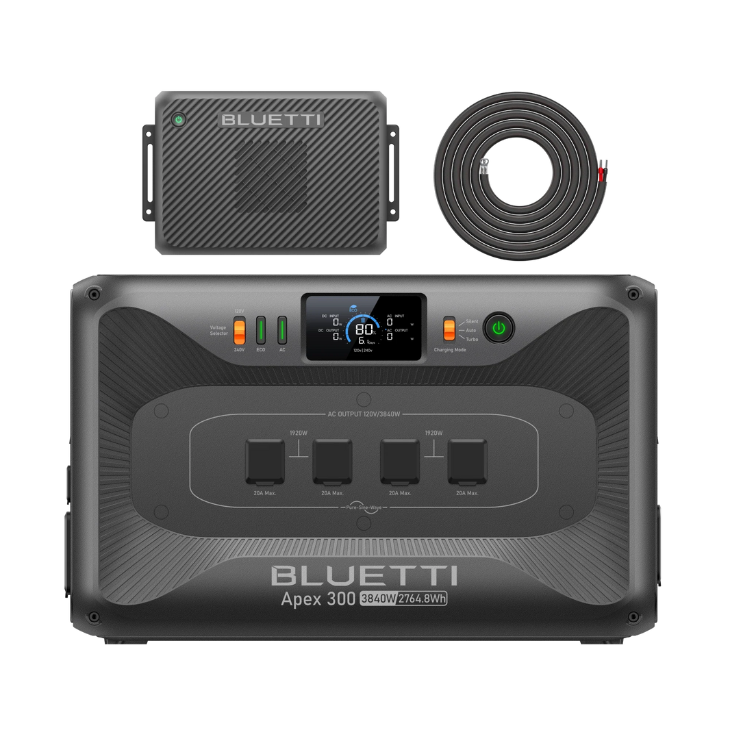 BLUETTI Apex 300 power station with Charger 2 alternator charger