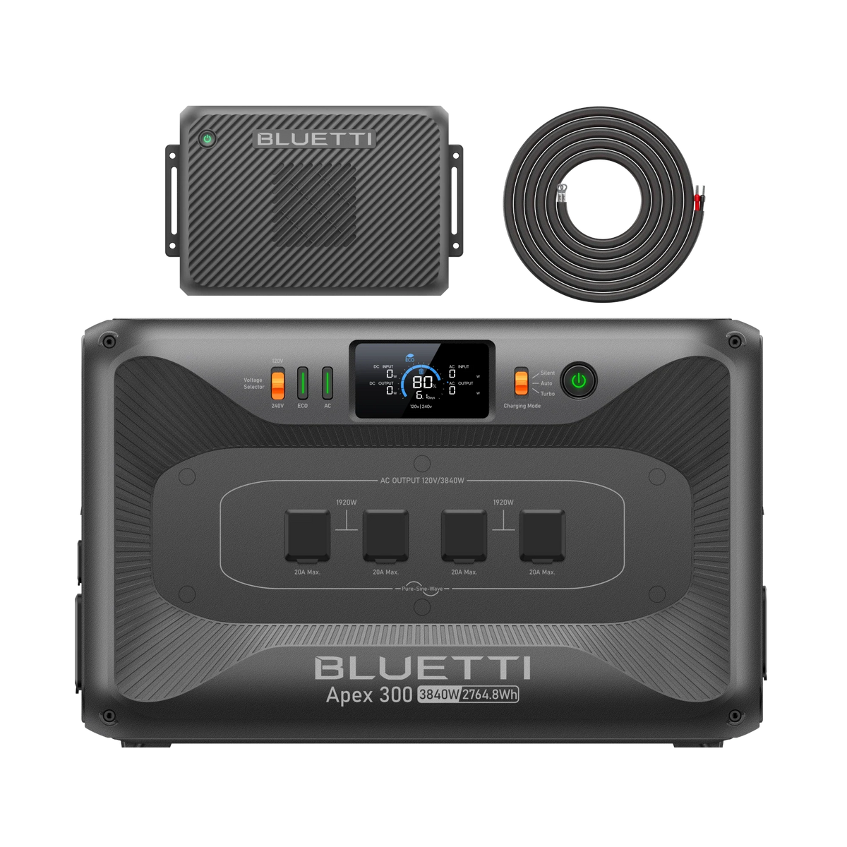 BLUETTI Apex 300 power station with Charger 2 alternator charger