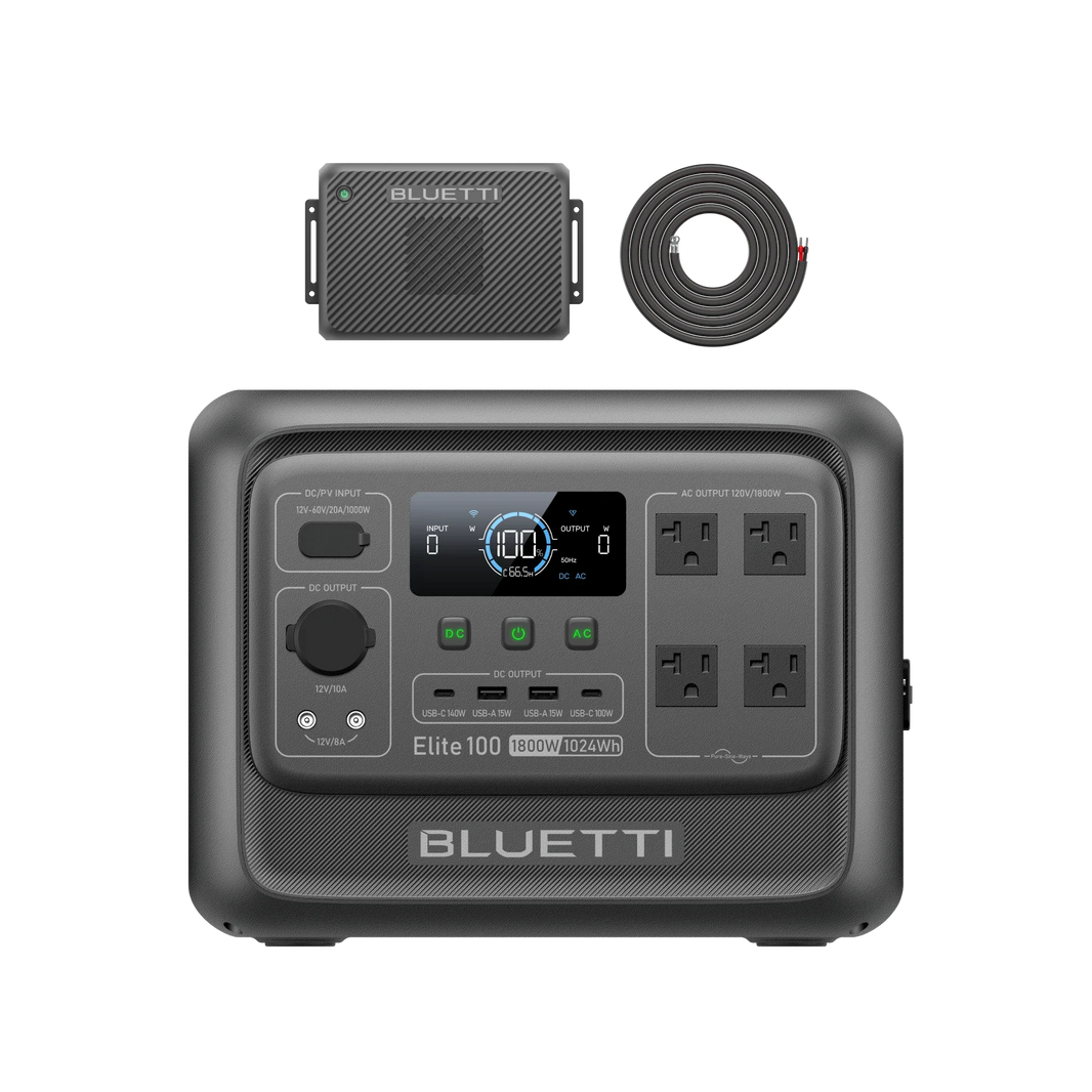 BLUETTI Elite 100 V2 power station with Charger 2 alternator charger