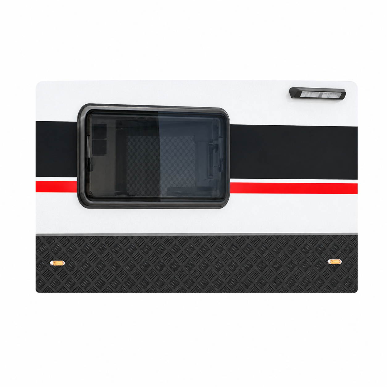 Black Series Trailer RV Replacement Window | Double Pane Acrylic | Fly Screen & Shade | 17.7” × 35.4”