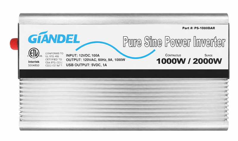 GIANDEL PS-1000DAR 1000W Pure Sine Wave Inverter, 12V to 120V – RV Parts Giant