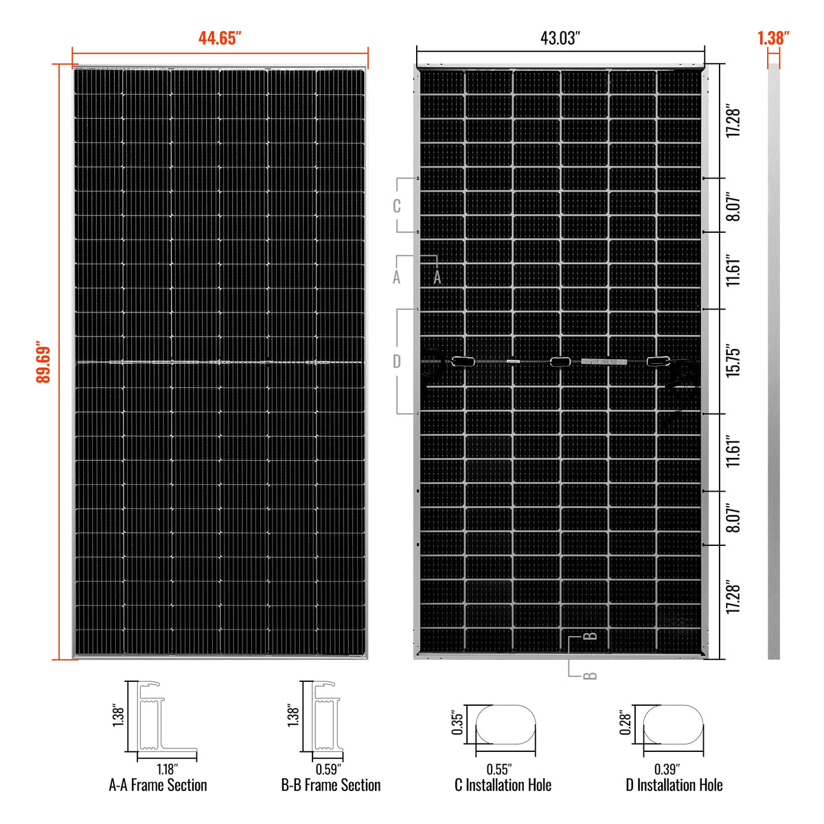 Rich Solar MEGA 550 BIFACIAL 550 Watt Bifacial Solar Panel