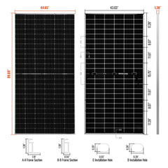 Rich Solar MEGA 550 BIFACIAL 550 Watt Bifacial Solar Panel