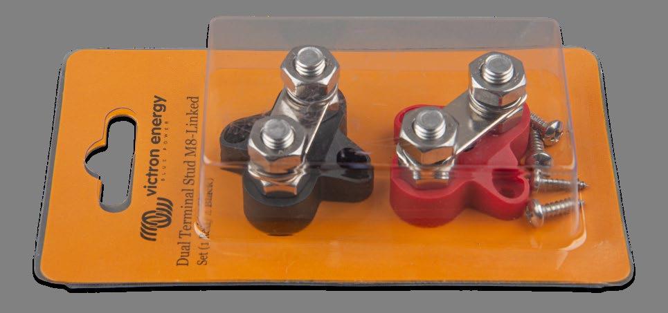 Dual Terminal Stud M8-linked set (1 red/1 black)