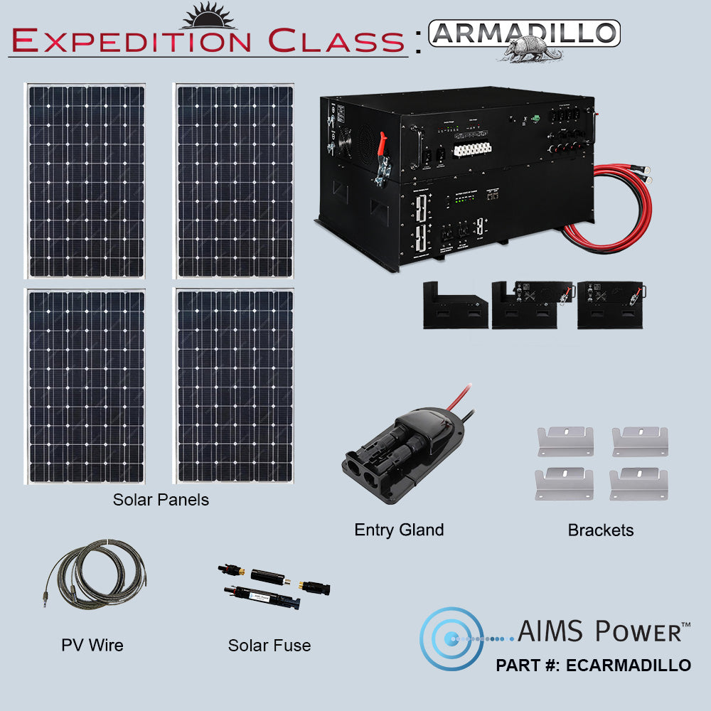 AIMS Power Armadillo Kit: 760W Solar, Onboard Generator 5.58kWh