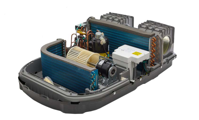 Eco-Cool rooftop unit internals with the shroud removed