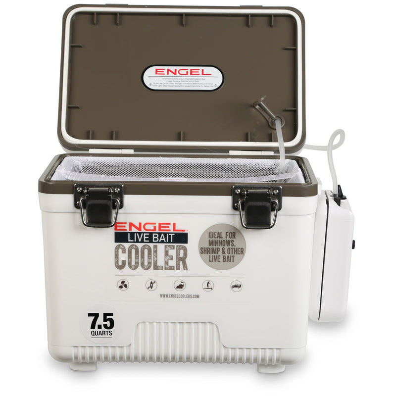 Engel 7.5 Qt Live Bait Cooler with Pull-Out Net and Air Pump
