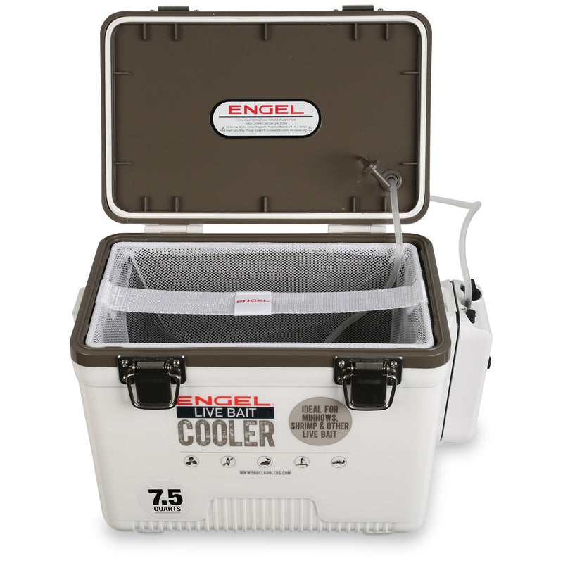 Engel 7.5 Qt Live Bait Cooler with Pull-Out Net and Air Pump