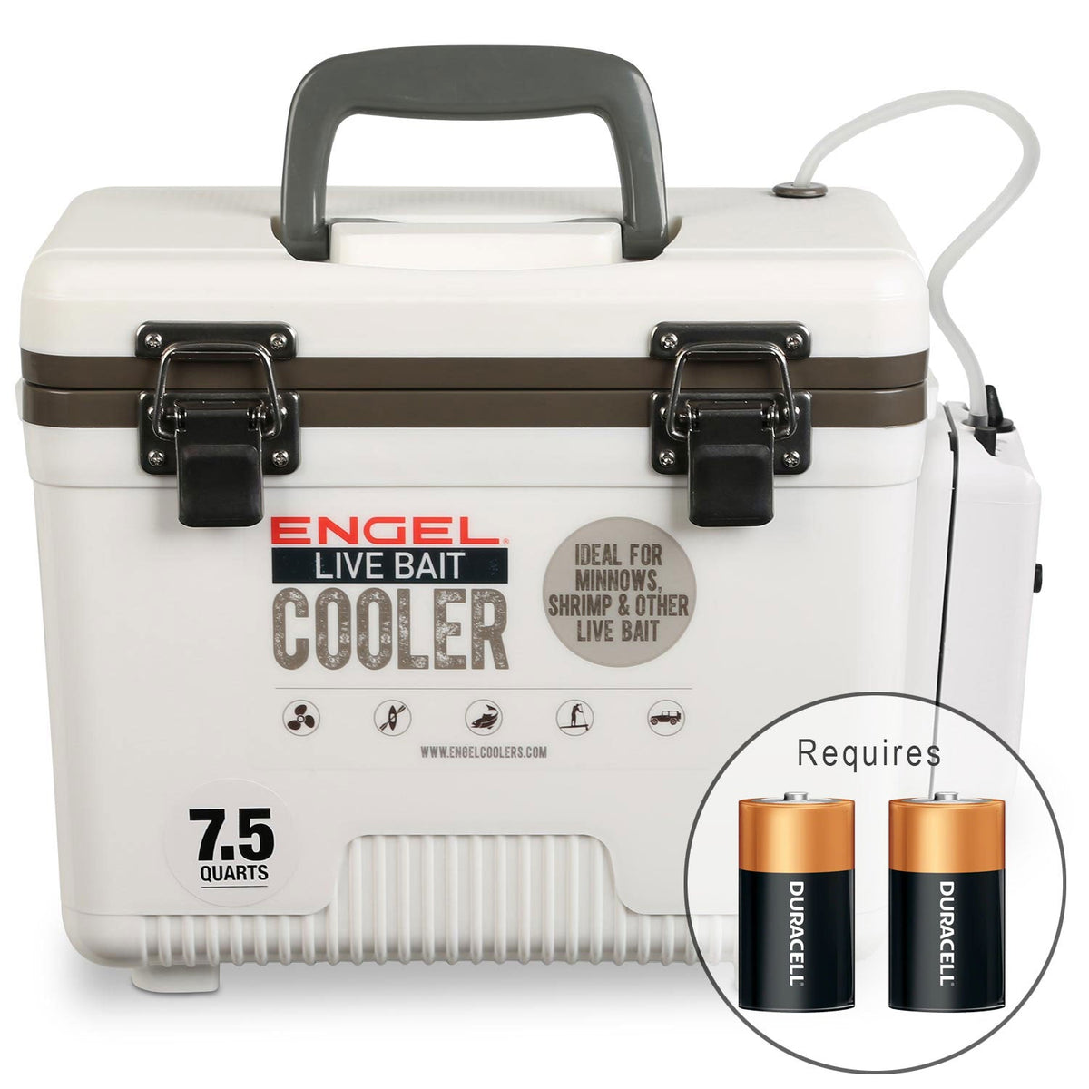 Engel 7.5 Qt Live Bait Cooler with Pull-Out Net and Air Pump