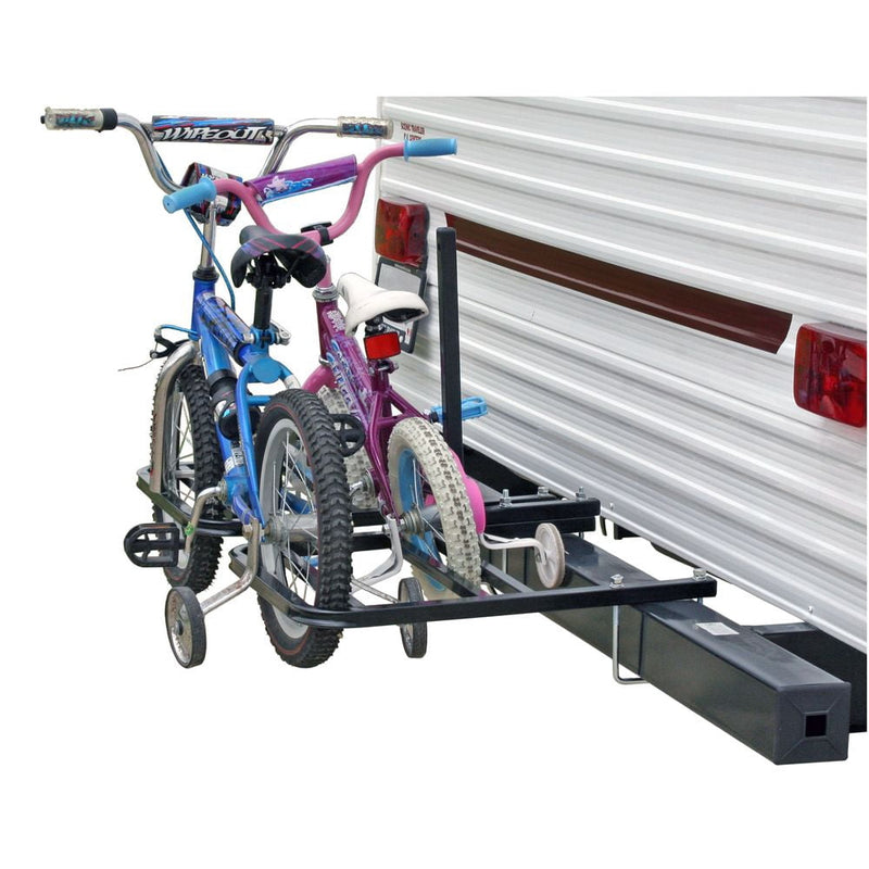 RV bumper-mount bike rack