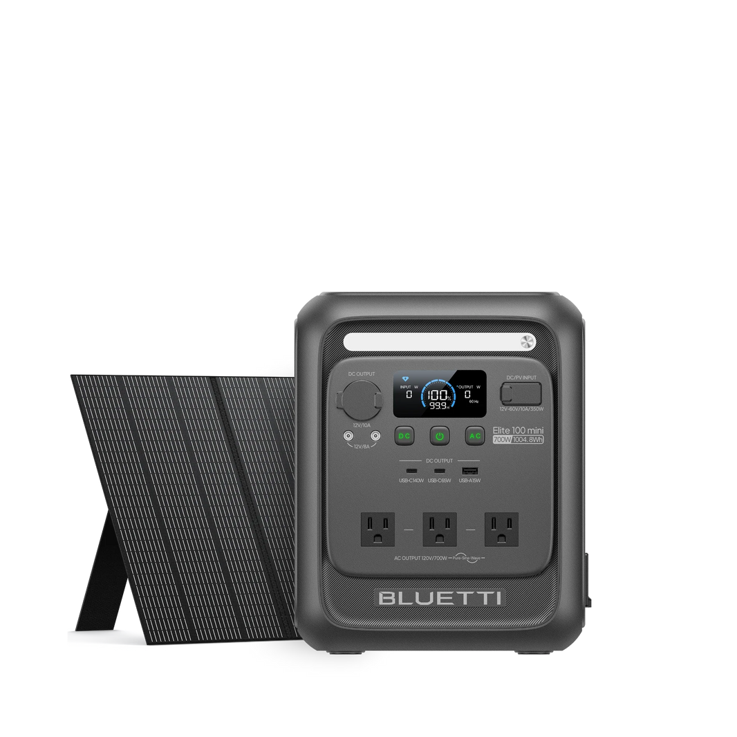 BLUETTI Elite 100 mini power station with 350W solar panel