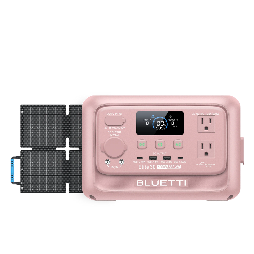 BLUETTI Elite 30 V2 Blush Pink with 60W solar panel