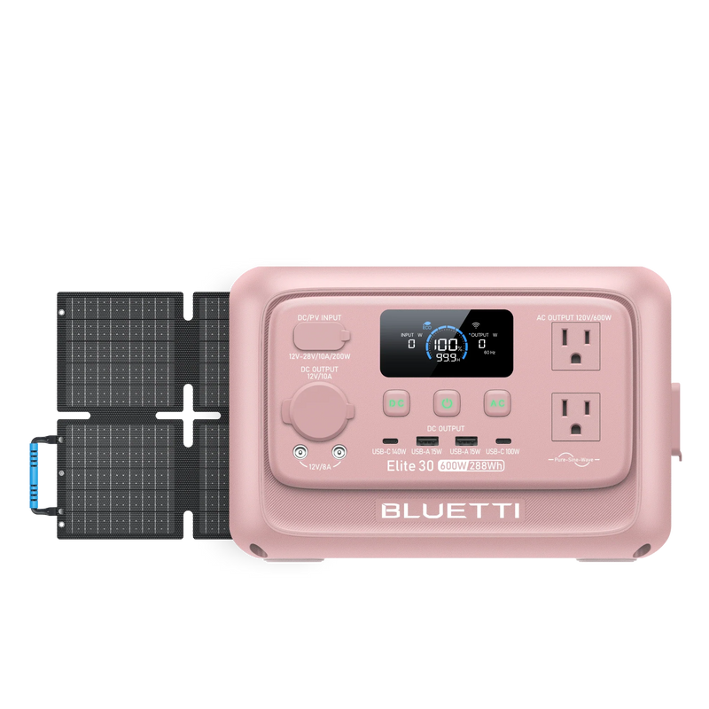 BLUETTI Elite 30 V2 Blush Pink with 60W solar panel