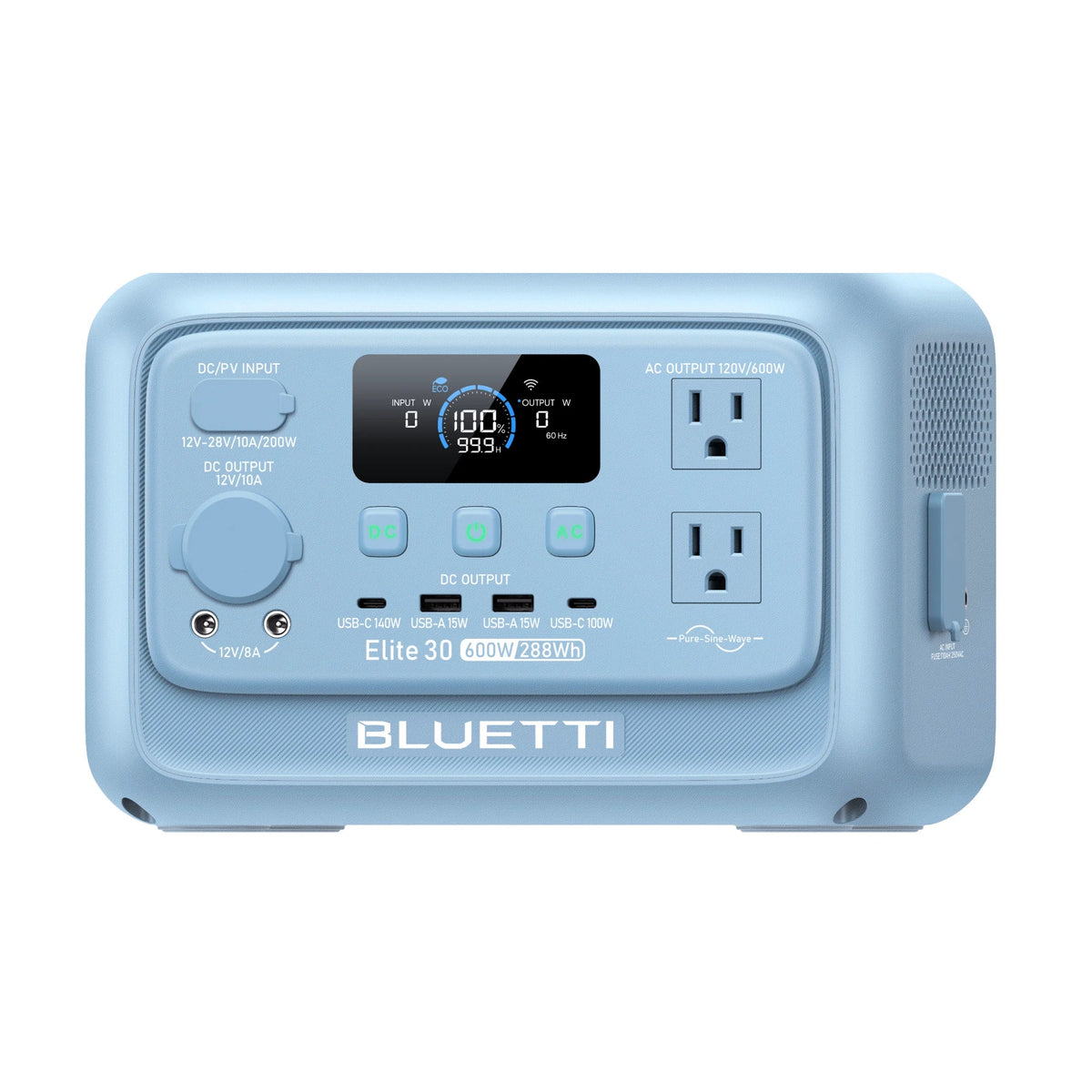 BLUETTI Elite 30 V2 Glacier Blue with 100W solar panel