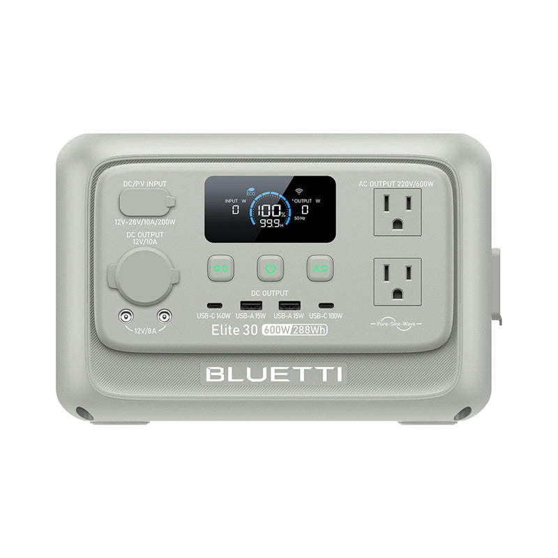 BLUETTI Elite 30 V2 Light Sand Grey with 100W solar panel
