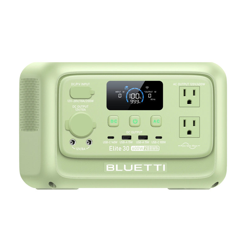 BLUETTI Elite 30 V2 Meadow Green with 100W solar panel