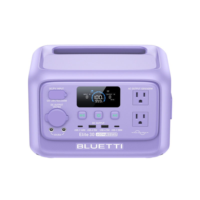 BLUETTI Elite 30 V2 Twilight Glow Purple with 60W solar panel