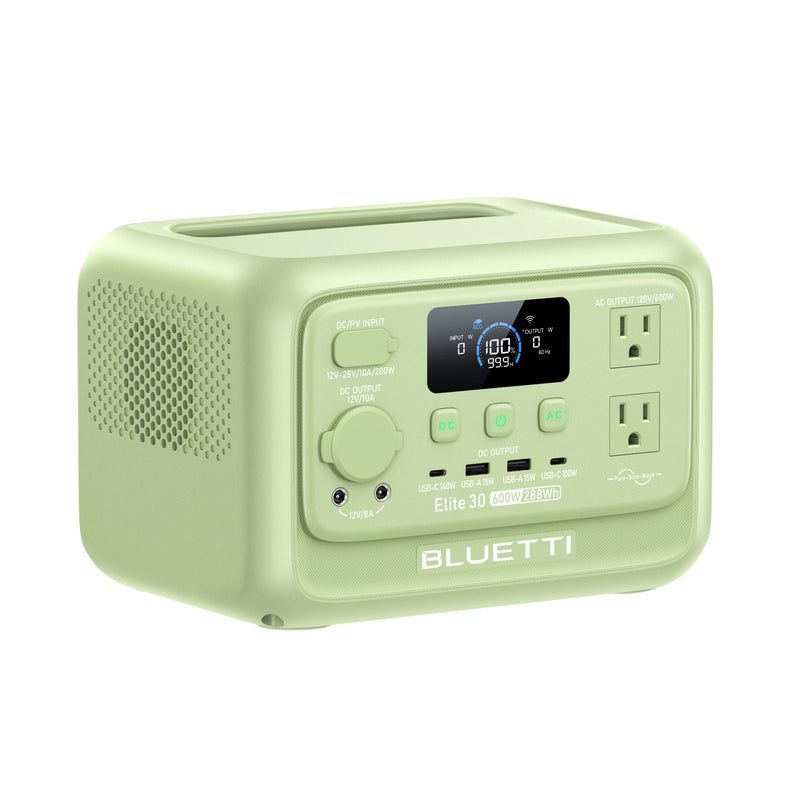 BLUETTI Elite 30 V2 Meadow Green with 100W solar panel