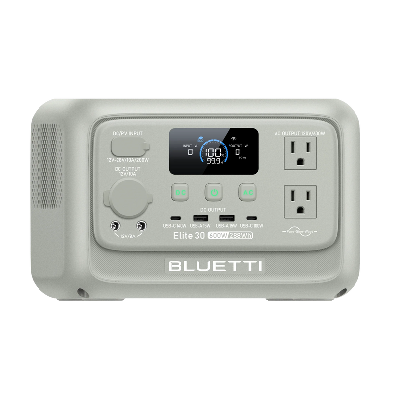 BLUETTI Elite 30 V2 Light Sand Grey with 100W solar panel