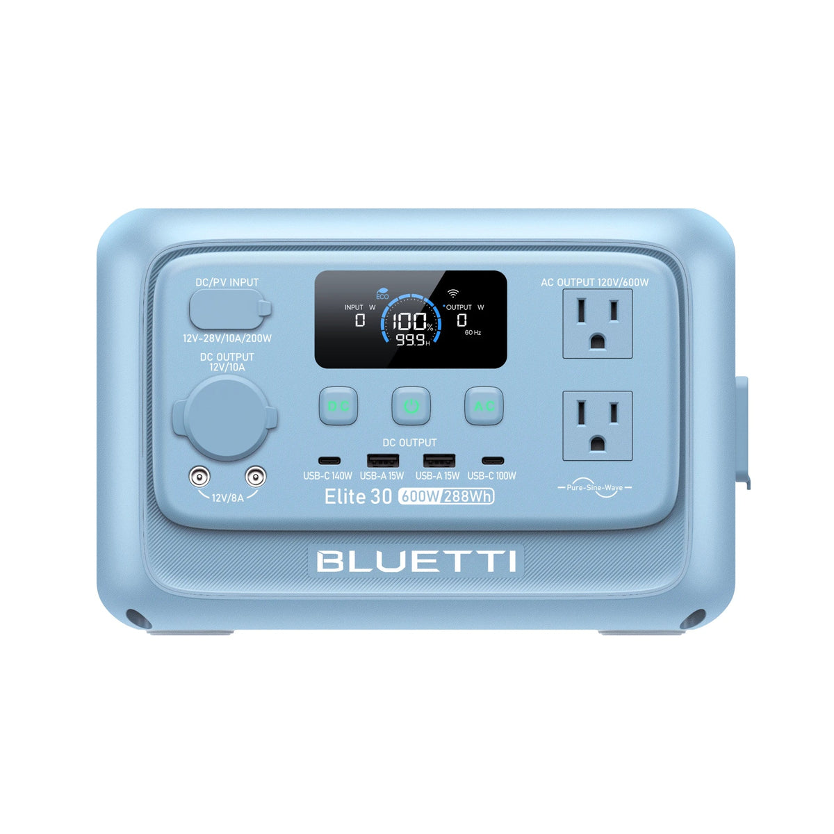 BLUETTI Elite 30 V2 Glacier Blue with 60W solar panel