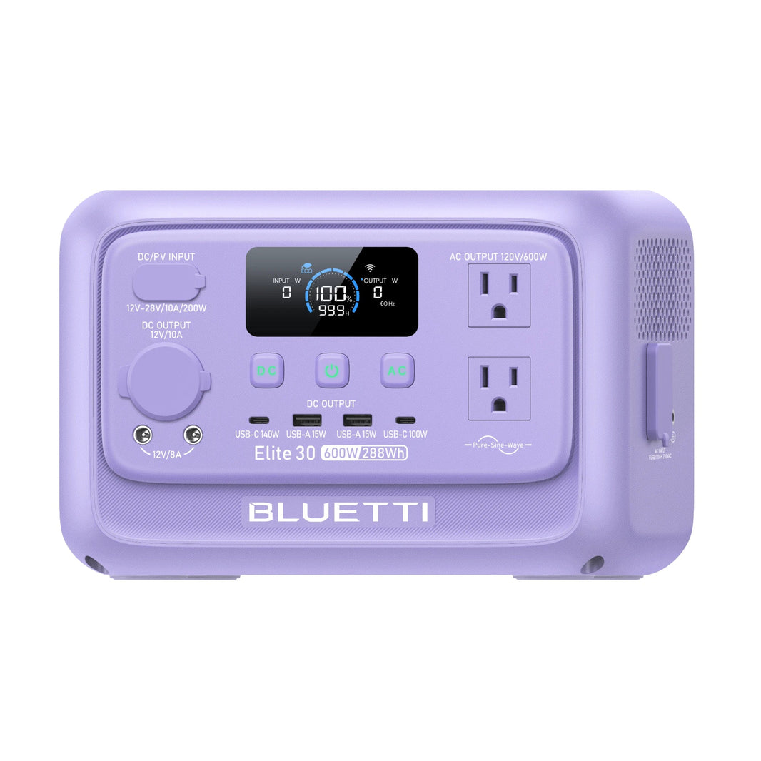 BLUETTI Elite 30 V2 Twilight Glow Purple with 100W solar panel