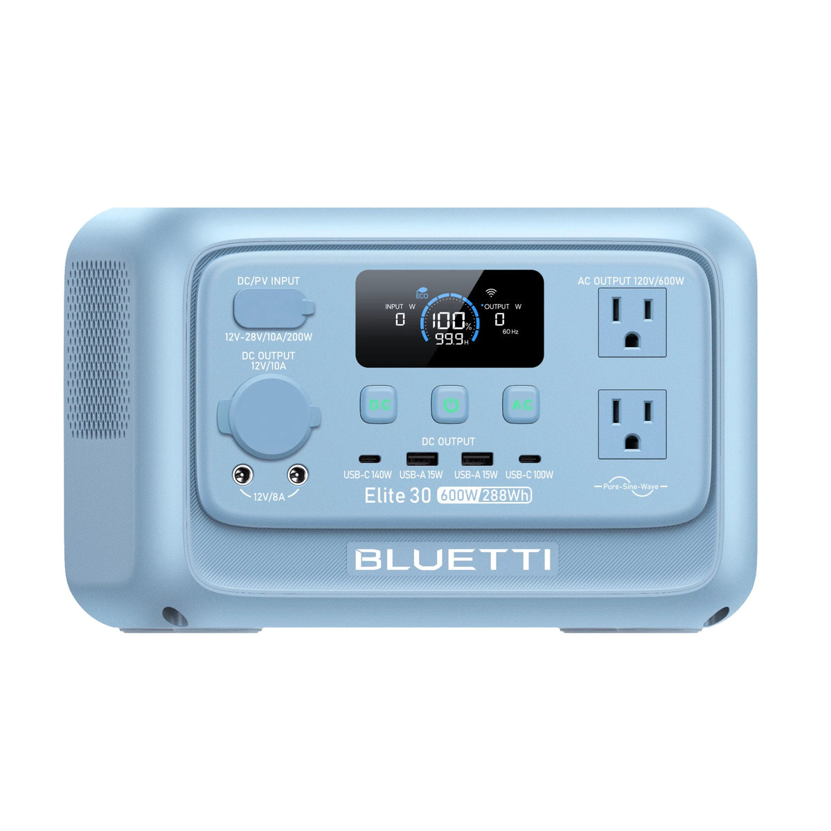 BLUETTI Elite 30 V2 Glacier Blue with 100W solar panel