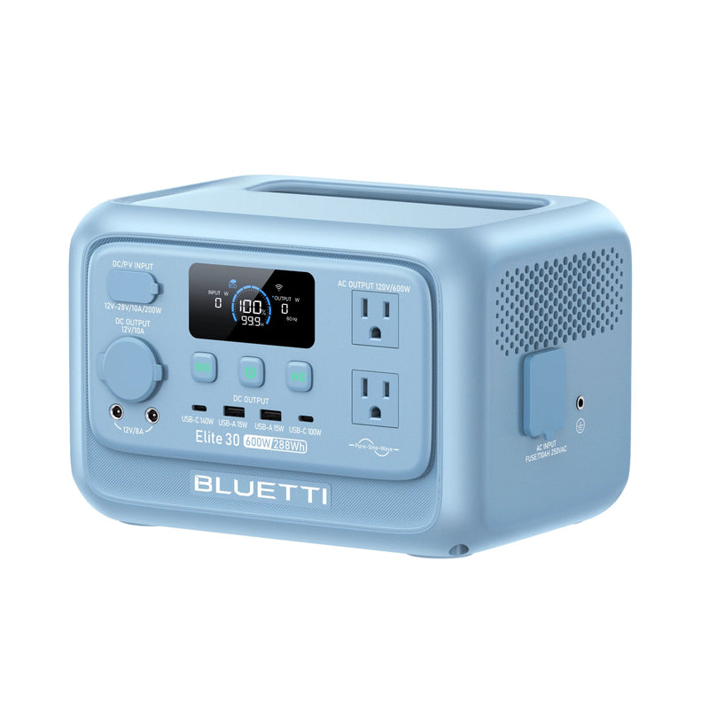 BLUETTI Elite 30 V2 Glacier Blue with 60W solar panel
