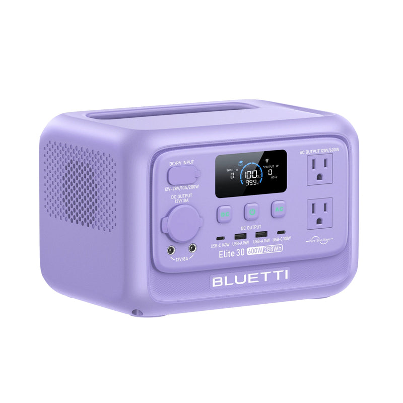 BLUETTI Elite 30 V2 Twilight Glow Purple with 100W solar panel
